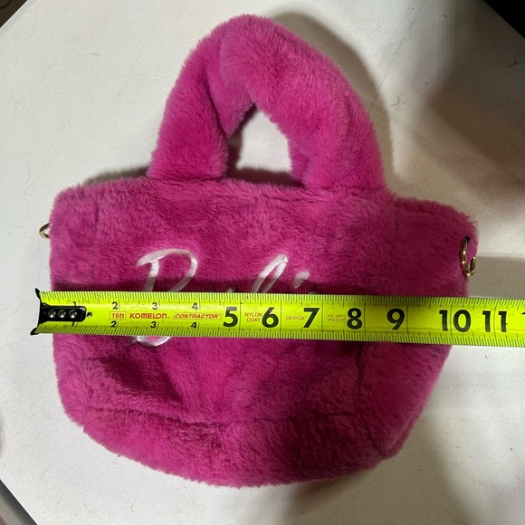 Barbie x Skinny Dip Pink Faux Fur Mini Clutch Handbag - Picture 6 of 7